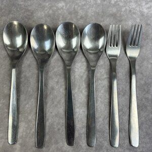 Lot 6 Ikea Dragon Stainless Steel Soup Spoons & Dinner Forks Replacements 2185
